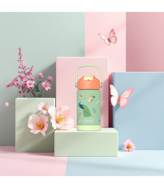 Sipnjoy FlipSip Çocuk Su Termosu (360 ml) // Peacock Queen
