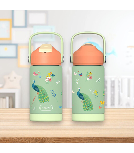 Sipnjoy FlipSip Çocuk Su Termosu (360 ml) // Peacock Queen