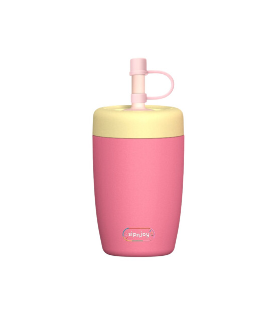 Sipnjoy StrawBuddy Tumbler Termos Pipetli Suluk (360 ml ) // Pembe