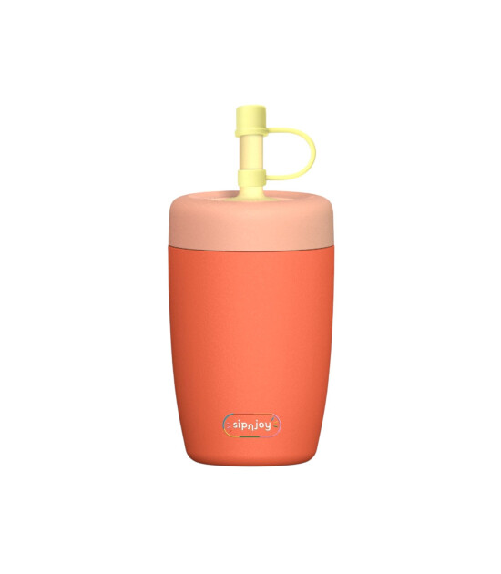 Sipnjoy StrawBuddy Tumbler Termos Pipetli Suluk (360 ml ) // Turuncu