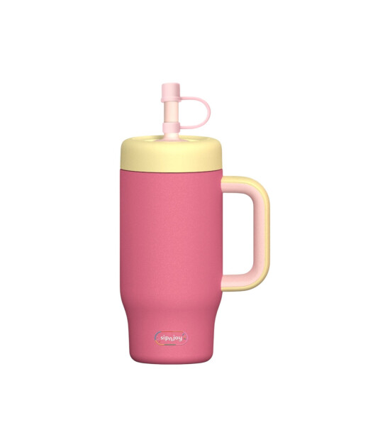 Sipnjoy HandleHug Tumbler Termos Pipetli Suluk (550 ml) // Pembe