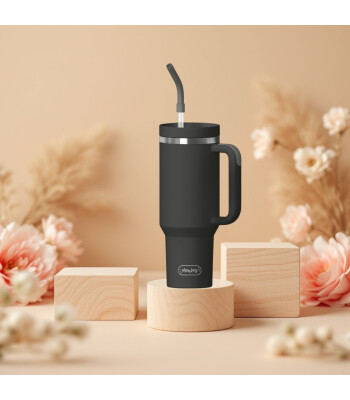 Sipnjoy Tumbler Termos Pipetli Suluk (1200 ml) // Siyah