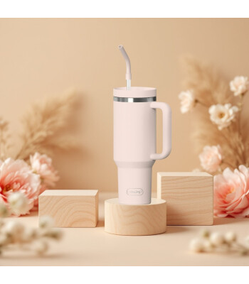 Sipnjoy Tumbler Termos Pipetli Suluk (1200 ml) // Pembe