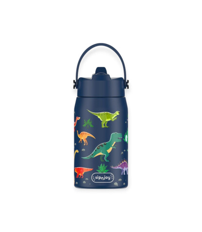 Sipnjoy Lil'Straw Çocuk Su Termosu (420 ml) // Dino Roar