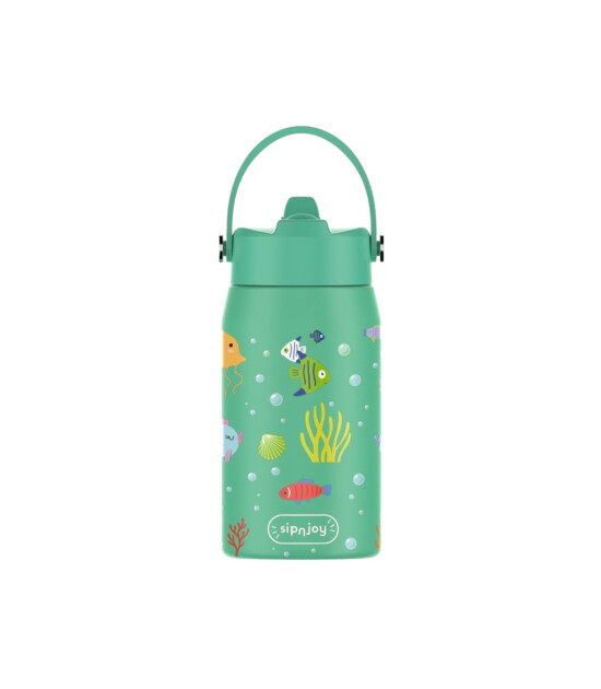 Sipnjoy Lil'Straw Çocuk Su Termosu (420 ml) // Ocean Whispers