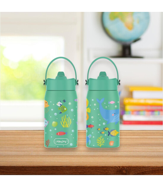 Sipnjoy Lil'Straw Çocuk Su Termosu (420 ml) // Ocean Whispers