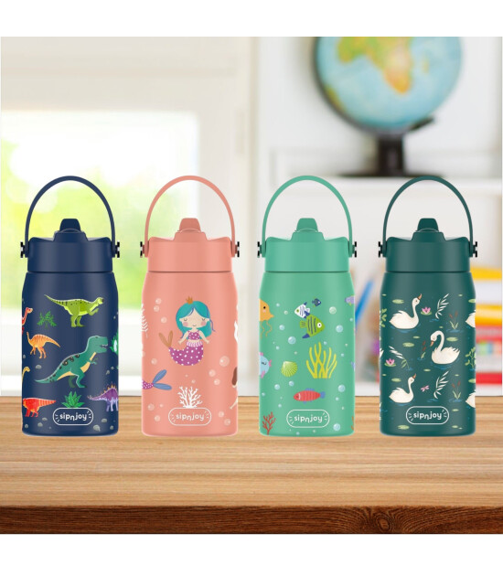 Sipnjoy Lil'Straw Çocuk Su Termosu (420 ml) // Swan Harmony