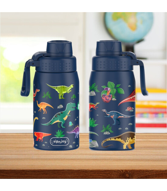 Sipnjoy WideWonder Çocuk Su Termosu (420 ml) // Dino Roar