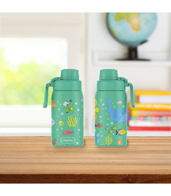 Sipnjoy WideWonder Çocuk Su Termosu (420 ml)  // Ocean Whispers
