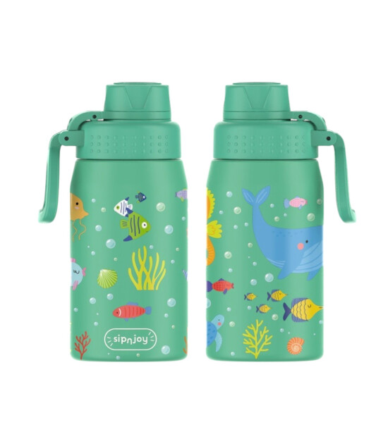 Sipnjoy WideWonder Çocuk Su Termosu (420 ml)  // Ocean Whispers