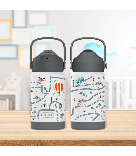 Sipnjoy FlipSip Çocuk Su Termosu (360 ml) // Adventure Trails