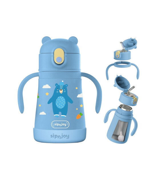 Sipnjoy SippyPals &Ccedil;ocuk Su Termosu (360 ml) // Koyu Mavi