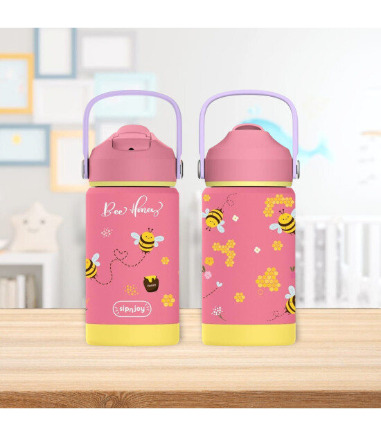 Sipnjoy FlipSip &Ccedil;ocuk Su Termosu (360 ml) // Bee Honey