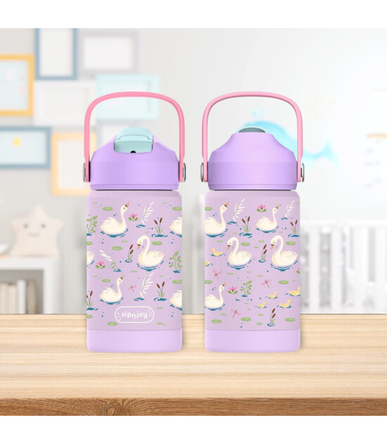 Sipnjoy FlipSip &Ccedil;ocuk Su Termosu (360 ml) // Swan Harmony
