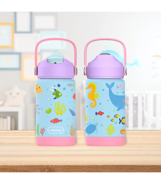 Sipnjoy FlipSip &Ccedil;ocuk Su Termosu (360 ml) // Ocean Whispers
