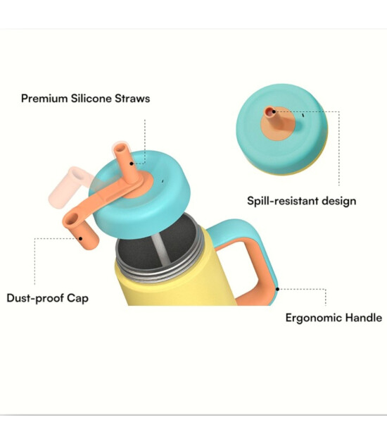Sipnjoy HandleHug Tumbler Termos Pipetli Suluk (550 ml) // Turkuaz