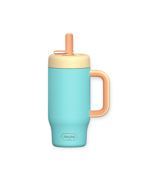 Sipnjoy HandleHug Tumbler Termos Pipetli Suluk (550 ml) // Turkuaz