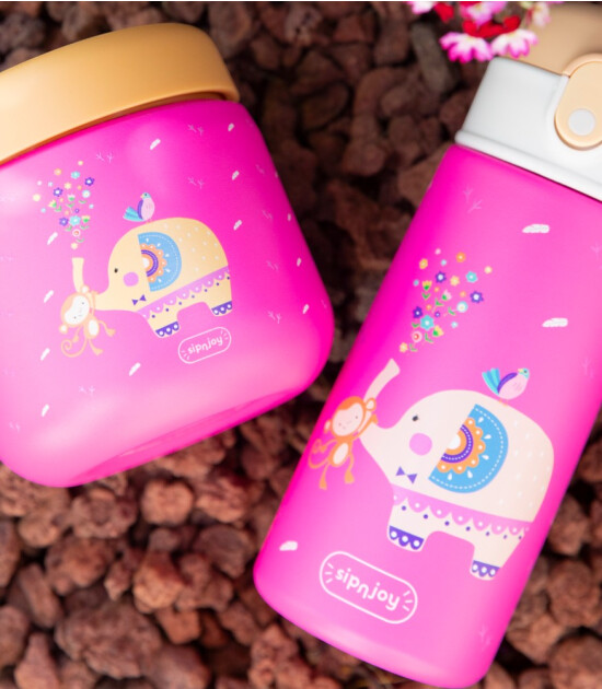 Sipnjoy SipSquad &Ccedil;ocuk Su Termosu (480 ml) // Jolly Elephant