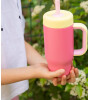 Sipnjoy HandleHug Tumbler Termos Pipetli Suluk (550 ml) // Pembe