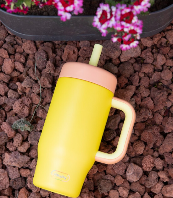 Sipnjoy HandleHug Tumbler Termos Pipetli Suluk (550 ml) // Sarı