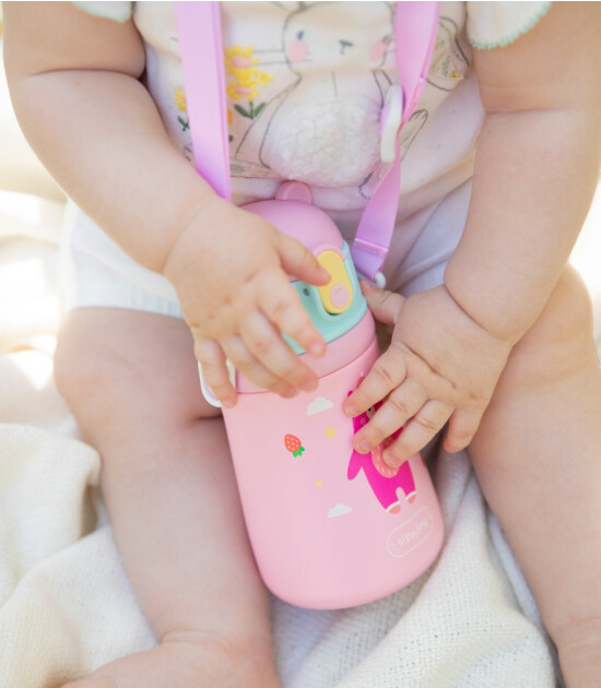 Sipnjoy SippyPals &Ccedil;ocuk Su Termosu (360 ml) // Pembe