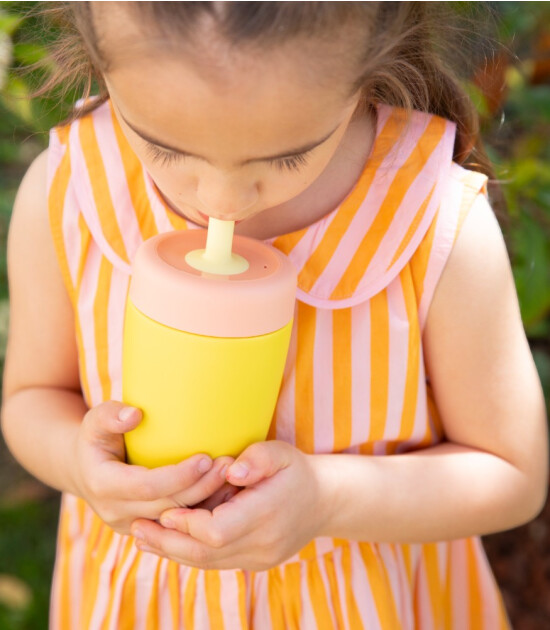 Sipnjoy StrawBuddy Tumbler Termos Pipetli Suluk (360 ml ) // Sarı