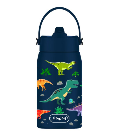 Sipnjoy Lil'Straw Çocuk Su Termosu (420 ml) // Dino Roar