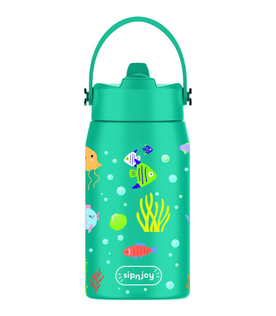 Sipnjoy Lil'Straw &Ccedil;ocuk Su Termosu (420 ml) // Ocean Whispers