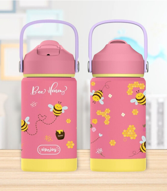 Sipnjoy FlipSip &Ccedil;ocuk Su Termosu (360 ml) // Bee Honey