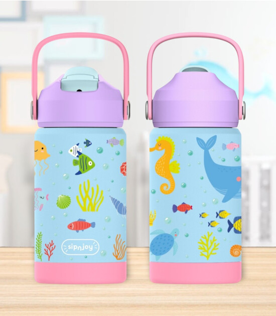 Sipnjoy FlipSip &Ccedil;ocuk Su Termosu (360 ml) // Ocean Whispers