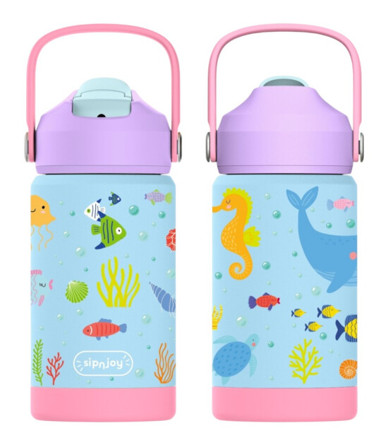 Sipnjoy FlipSip &Ccedil;ocuk Su Termosu (360 ml) // Ocean Whispers