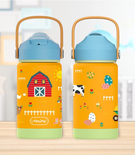 Sipnjoy FlipSip &Ccedil;ocuk Su Termosu (360 ml) // Farmyard Fun