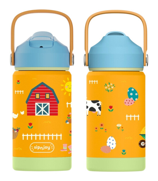 Sipnjoy FlipSip &Ccedil;ocuk Su Termosu (360 ml) // Farmyard Fun