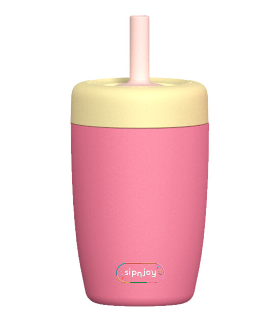 Sipnjoy StrawBuddy Tumbler Termos Pipetli Suluk (360 ml ) // Pembe