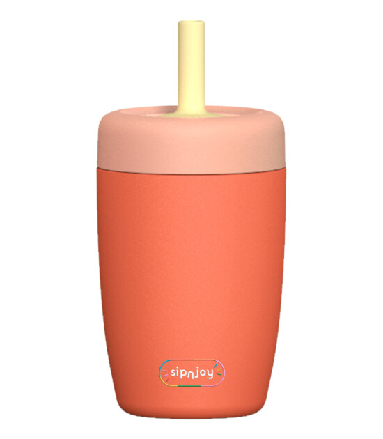 Sipnjoy StrawBuddy Tumbler Termos Pipetli Suluk (360 ml ) // Turuncu
