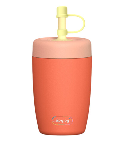 Sipnjoy StrawBuddy Tumbler Termos Pipetli Suluk (360 ml ) // Turuncu