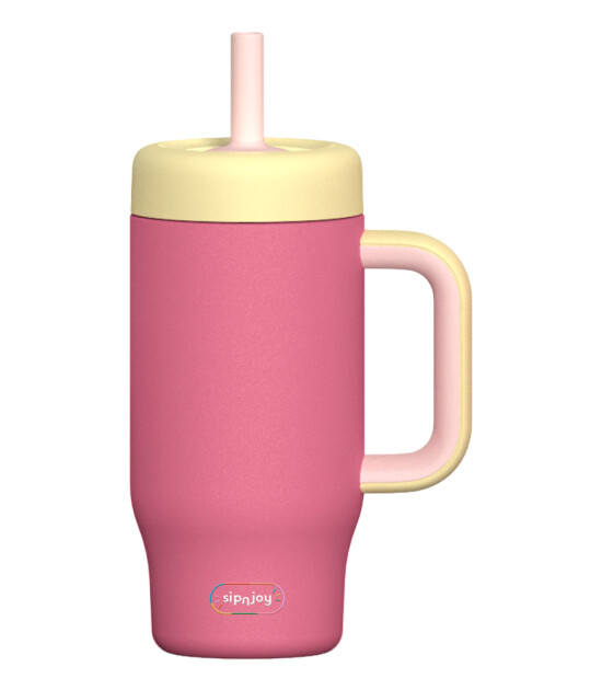 Sipnjoy HandleHug Tumbler Termos Pipetli Suluk (550 ml) // Pembe
