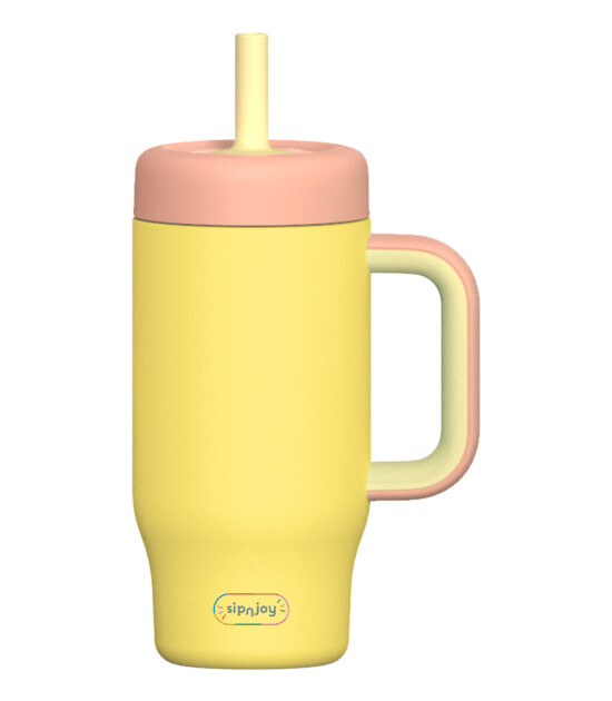 Sipnjoy HandleHug Tumbler Termos Pipetli Suluk (550 ml) // Sarı