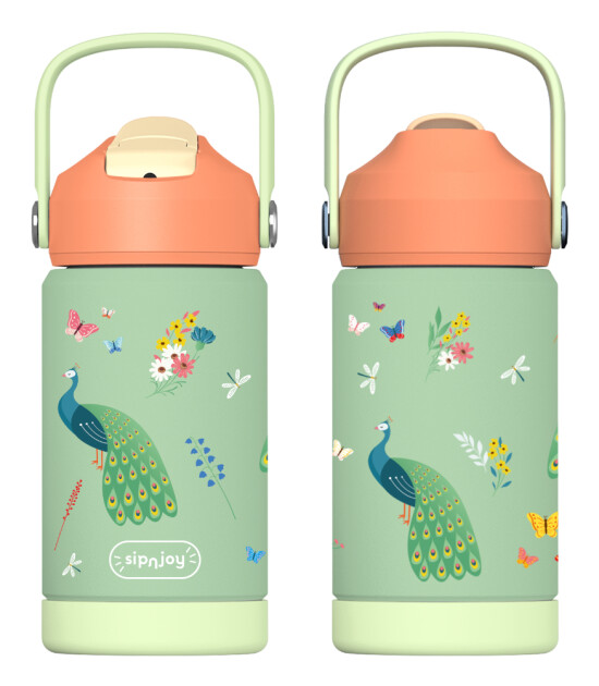 Sipnjoy FlipSip Çocuk Su Termosu (360 ml) // Peacock Queen
