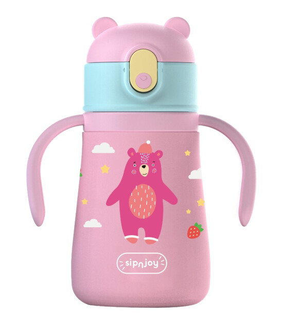 Sipnjoy SippyPals &Ccedil;ocuk Su Termosu (360 ml) // Pembe
