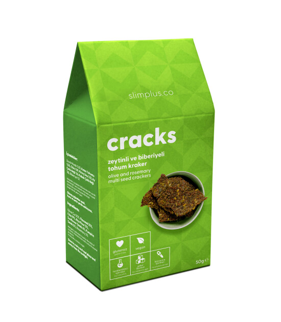 Zeytin Biberiyeli Glutensiz Vegan Tohum Kraker Cracks 50gr