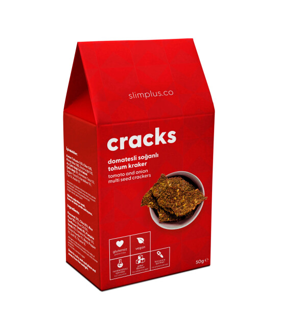 Domates Soğanlı Glutensiz Vegan Tohum Kraker Cracks 50gr