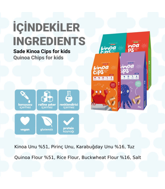  KinoaCipsiSevimliDinozor&ndash;GlutensizVeganYağsız&Ccedil;ocukAtıştırmalıkları(5x20G)
