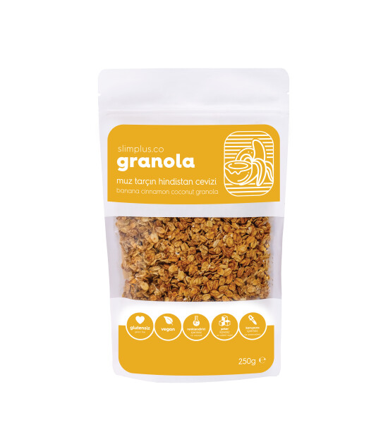 SlimPlus Co Glütensiz Granola (250 g) // Muz & Tarçın & Hindistan Cevizi