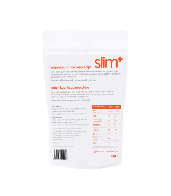 SlimPlus Co Glütensiz Kinoa Cipsi // Soğan & Sarımsak