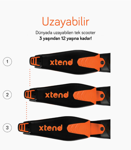 SmarTrike Xtend 3 Aşamalı Büyüyebilen Çocuk Scooter (3-12 Yaş) // Orange