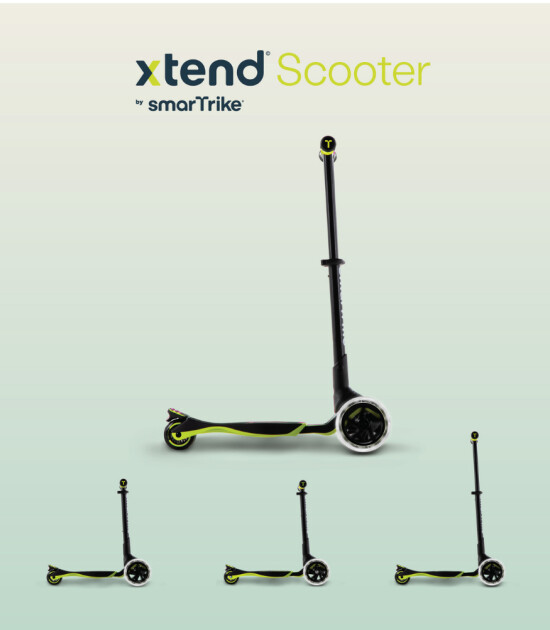 SmarTrike Xtend 3 Aşamalı Büyüyebilen Çocuk Scooter (3-12 Yaş) // Lime