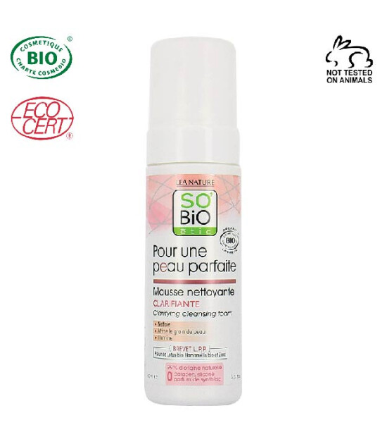 SO'BIO ETIC Organik Sertifikalı Kusursuz Cilt İçin Yüz Temizleme Köpüğü 150 ml