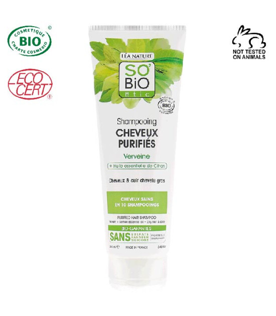 SO'BIO ETIC Organik Sertifikalı Limon Otu Suyu İçeren Arındırıcı Şampuan 250 ml