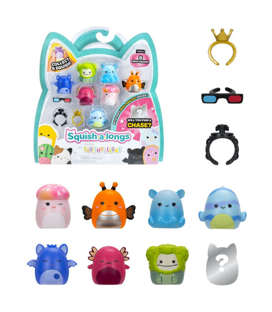 Squishmallows Squish-a-longs 8 Figür + Yüzük Set Seri 2 AL0025
